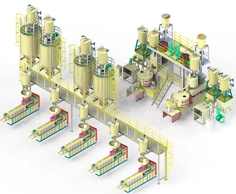 Fully Automatic Powder Mixing Weighing Conveying System For PVC Pipe Extrusion